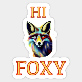 HI FOXY BLUE TINGED Sticker